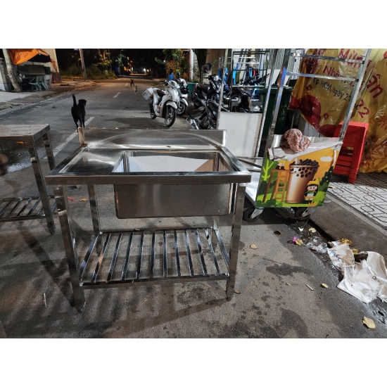 CHẬU RỬA ĐƠN CÁNH TRÁI CÓ KỆ SONG DƯỚI