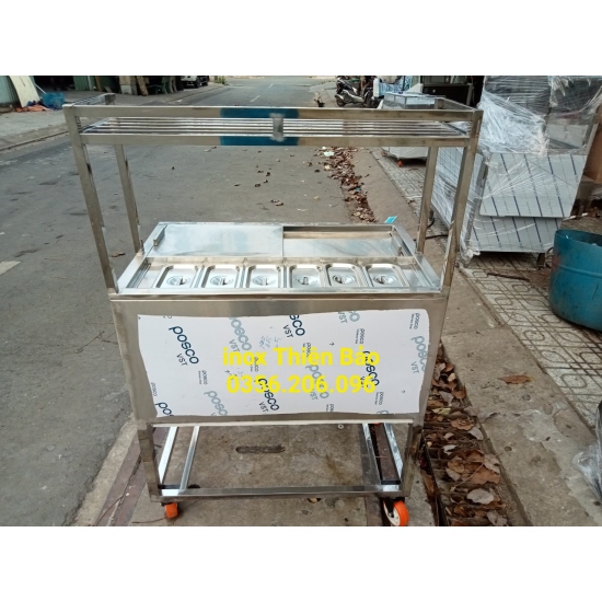 THÙNG ĐÁ CÓ CHÂN CÓ KỆ TRÊN GỒM 6 KHAY